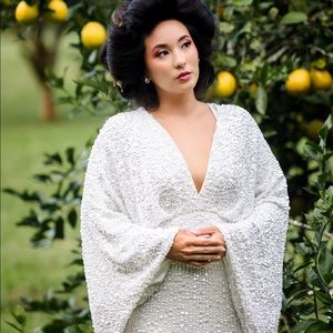 ASOS sparkling white kimono dress